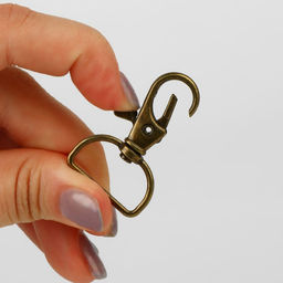 Цена за 2 шт. Карабин металлический, 39×24 мм / 20×1.5 мм, 6 шт., цвет бронзовый