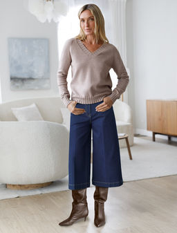 Шорты джинсовые vilatte D58.031 эластичный деним темно-синий  фото 4