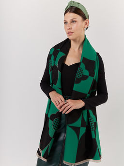 В СОСТАВЕ ШЕРСТЬ И КАШЕМИР Большой, мягкий, теплый однотонный двусторонний палантин. - Tantino фото 2