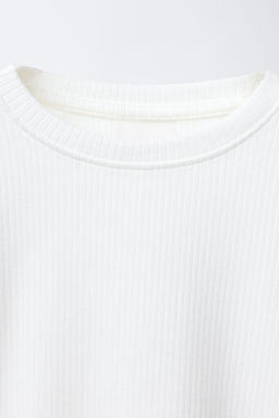 PLAIN RIBBED T-SHIRT - Zara фото 3