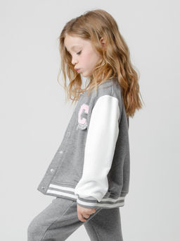 КР 302833/серый меланж к603 жакет (бомбер) для дев