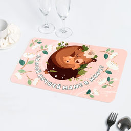 Салфетка на стол Самой лучшей маме в мире! медведи, 40х25 см - Simaland фото 2