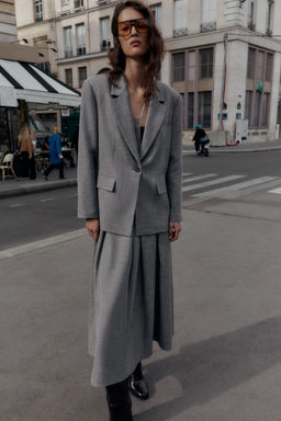 HERRINGBONE BLAZER WITH SHOULDER PADS - Zara фото 3