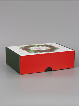 Коробка подарочная, самосборная «Новогодний венок»,30.7×22×9.5 см