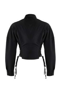 Siyah Belden Bagc?kl? Ayarlanabilir S?k/Gece Gomlek TPRAW26GO00001 - Trendyolmilla фото 3