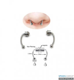 Пирсинг в нос, септум фейк, обманка на магнитах