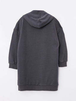 Kap??onlu Bask?l? Uzun Kollu K?z ?ocuk Elbise - Waikiki фото 2