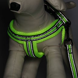 Комплект амуниции светоотражающий с мягкими шлейкой и ручкой, поводок 120 х 1,5 см, ОШ 35-53 см, жёл - Пижон фото 7