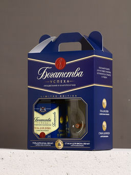 Подарочный набор «Богатства»: гель для душа виски 250 мл и стакан с пулей, Чистое счастье