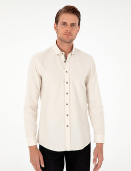 Рубашка Pierre Cardin Slim Fit бежевый длинный рукав
