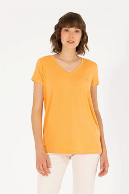 Женская оранжевая футболка Basic - U.s. polo assn фото 8
