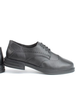 03-DYL141-1 BLACK Полуботинки женские (натуральная кожа)