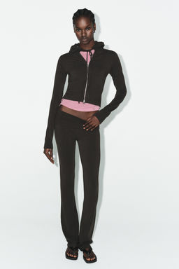 PANTAL?N FLARE SEAMLESS / marr?n vigor?