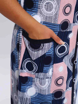 Халат женский, цвет синий белый розовый