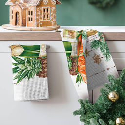 Полотенце 50*60 см вафельное (Новый год) - Ивановотекстиль фото 2