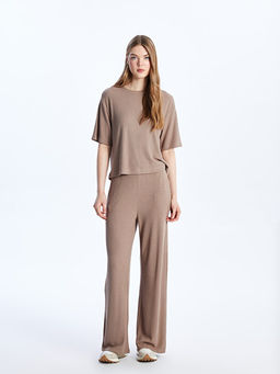 Bisiklet Yaka D?z K?sa Kollu Kad?n Ti??rt