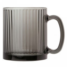 Кружка стеклянная Вертикаль 320мл, д8см, h9см, форма Чайная, графит (Россия) - Домашняя мода фото 2