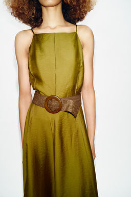 VESTIDO MIDI CINTUR?N / Khaki - Zara фото 2