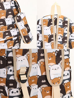 Набор: рюкзак школьный и пенал, с карманами, с принтом, размер 29?12?41 см, розовый/разноцветный