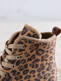 Ботинки 217.91505be.Коричневый леопард/мех