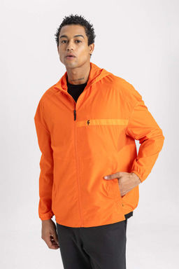 Водоотталкивающее пальто приталенного кроя с сетчатой подкладкой и капюшоном DeFactoFit  фото 3