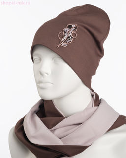 0144к СП Комплект женский флис (колпак+снуд) (56-58)