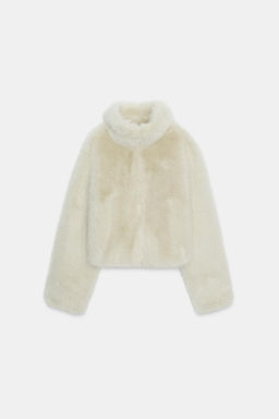 SHORT FAUX FUR COAT WITH TOGGLES - Zara фото 4