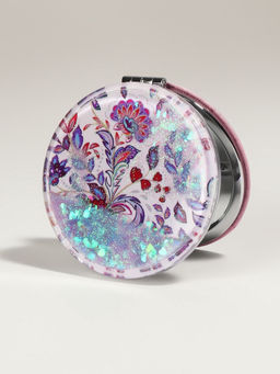 Цена за 2 шт. Зеркало складное Цветы, d=7.2 см, с увеличением х2, сиреневое - Qf фото 2