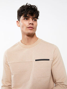 Bisiklet Yaka Uzun Kollu Erkek Sweatshirt