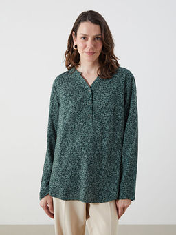 Ka??k Yaka Desenli Bluz