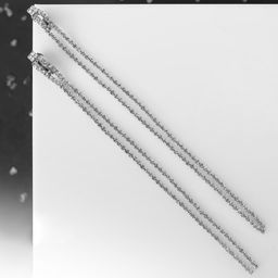 Клипсы для ушей висячие со стразами QF Лёд, классика 2 ряда, цвет белый в серебре