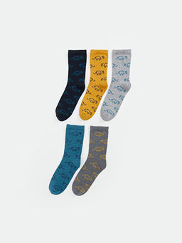 Desenli Erkek ?ocuk Soket ?orap 5li