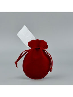 Цена за 5 шт. Мешочек подарочный замшевый Цветок, красный, тиснение, 9?12 см  1.5 см