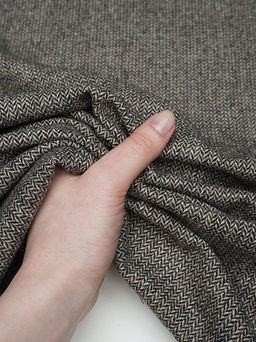 Шерсть пальтово-костюмная Твид Мелкая елочка цв.черный/бежевый, ш.1.5м, шерсть-40%, п/э-60% - Купава фото 13