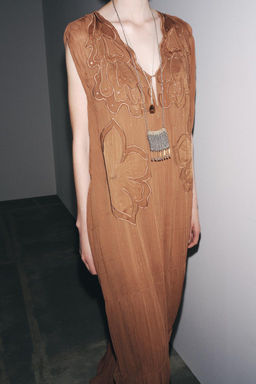 ZW COLLECTION GATHERED EMBROIDERED DRESS - Zara фото 4