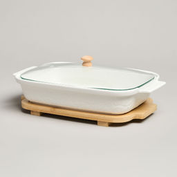 БЛЮДО ДЛЯ ВЫПЕКАНИЯ И СЕРВИРОВКИ LEFARD MUSE СО СТЕКЛ.КРЫШКОЙ НА ДЕР.ПОДСТАВКЕ 27,5*17*9СМ 900МЛ  фото 5