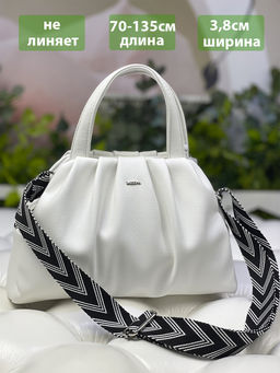 LACCOMA ремень 1000-V-3,8-черн/бел полиэстр