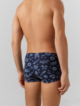 Цена за 2 штуки! ТРУСЫ МУЖСКИЕ мотодетали на глубоком синем 411216