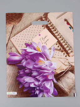 Цена за 25 шт. Пакет "Крокусы, полиэтиленовый с вырубной ручкой, 37х46 см, 30 мкм