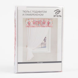 Тюль с подхватом и ламбрекеном Pink magic 250х200см, 100% п/э, вуаль - Этель фото 7