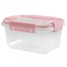 Контейнер для продуктов пластмассовый "Butterfly Bright" 0,75л, 15,6х11,2х8,4см, герметичная крышка, ручки-клипса, розовый, подходит для СВЧ (Россия)