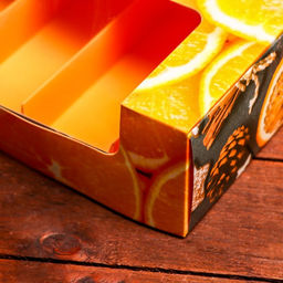 Коробка под 5 эклеров с вкладышами новогодняя «Мандарины», 25×15×6.5 см, кондитерская упаковка