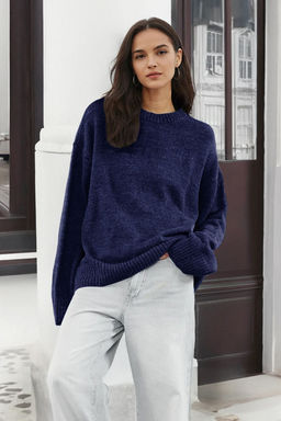 Antrasit Genis Kal?p Yumusak Dokulu Triko Kazak TWOAW25KZ00168 - Trendyolmilla фото 9