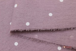 Теплый хлопок Россыпь белого гороха (4мм) на св.серо-лиловой дымке-2, ш.1.5м, хл-100%, 160гр/м.кв - Купава фото 6