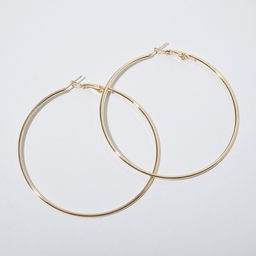 Серьги кольца Классика d=7 см, цвет золото - Queen fair фото 3