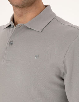 Gri Slim Fit K_vr_lmaz Polo Yaka Basic Pike Sweatshirt - Pierre cardin фото 6