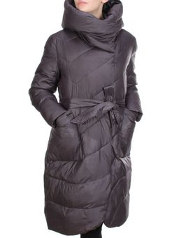 2237 GREY/PURPLE Пальто женское зимнее AKIDSEFRS (200 гр. холлофайбера)