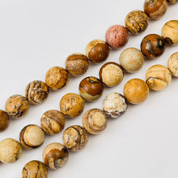 Бусины для украшений из песочной Яшмы (36 бусин) 38 см