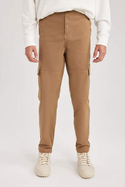 Прямые габардиновые брюки с карманами-карго и карманами Relax Fit - Defacto фото 6