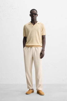 100% LINEN KNIT POLO SHIRT